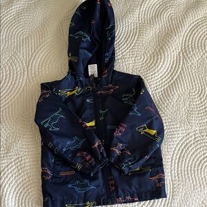 Okie Dokie Navy Jacket with Dinosaur Print